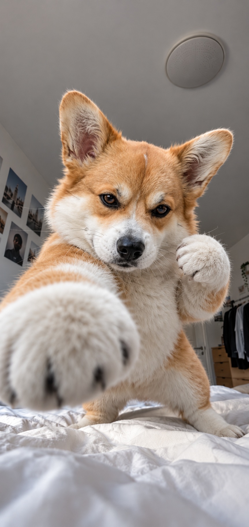Photorealistic Boxing Cat Smartphone Wallpaper