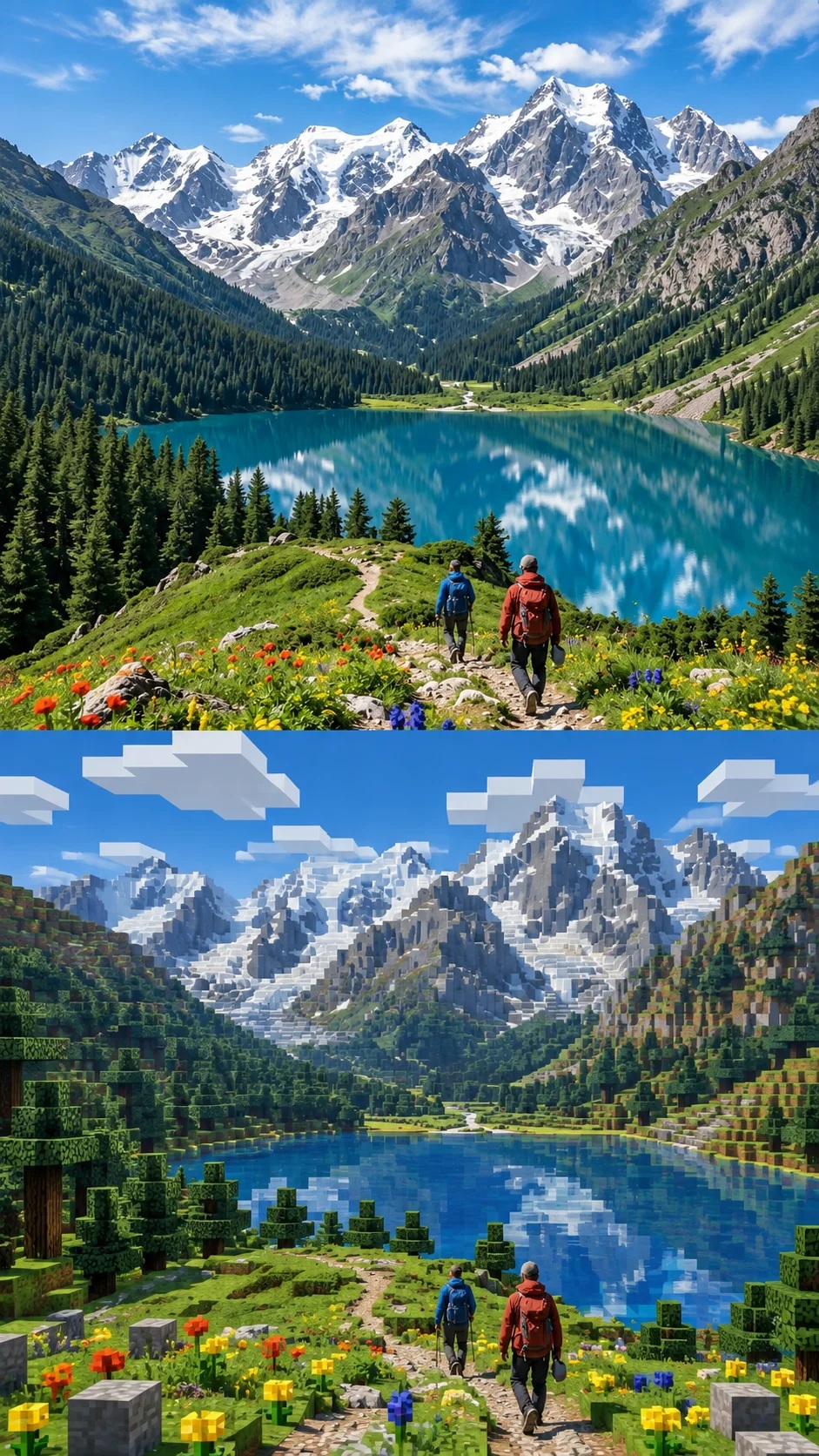 Transform a Photo into a Minecraft Voxel World output 3