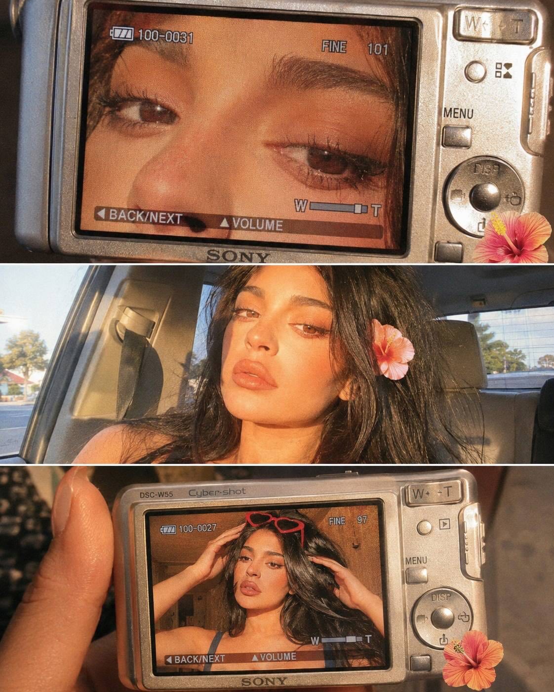 Early-2000s Digicam Three-Frame Collage
