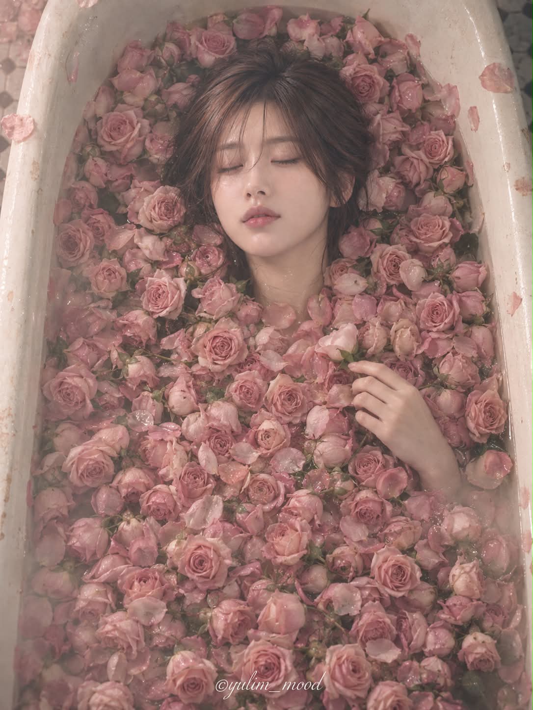 The Submersion — A Sleeping Face in a Sea of Roses