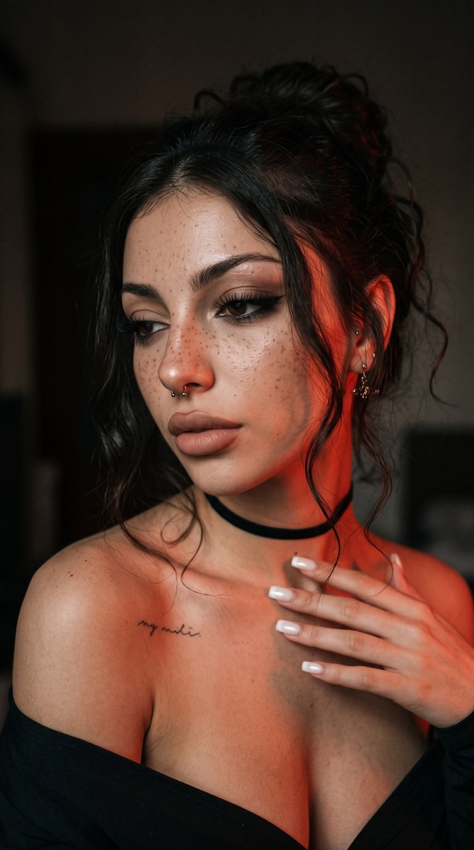Dark, Spontaneous Over-the-Shoulder Rose Portrait output 2