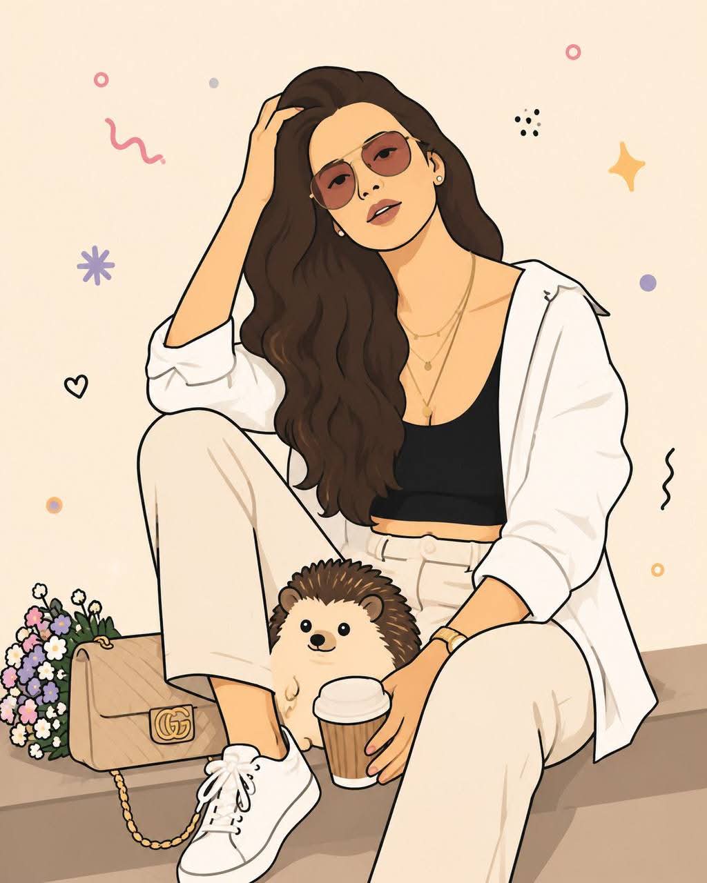 Cute Flat-Vector Poster Illustration from Your Photo output 2