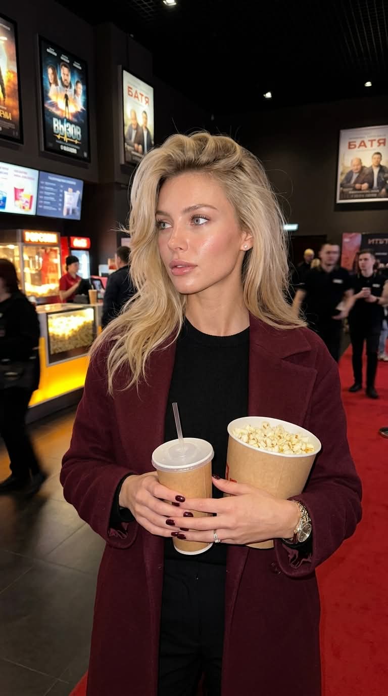 Candid Cinema Lobby Photo with Identity Reference output 3