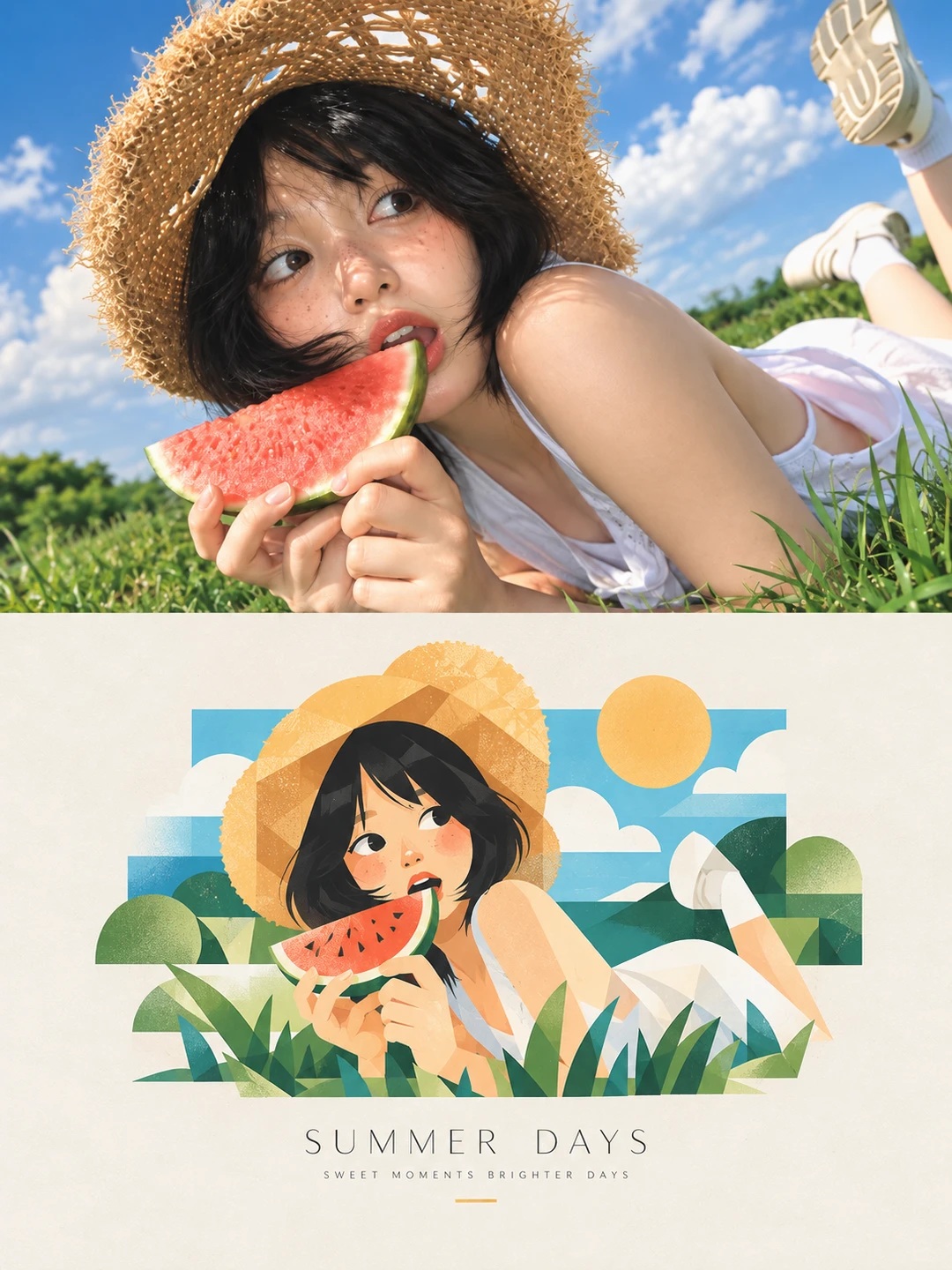 Minimalist Photo and Geometric Art Diptych Poster output 4