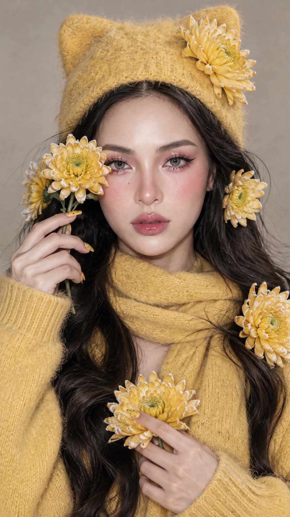 Poetic Winter Chrysanthemum Portrait output 5