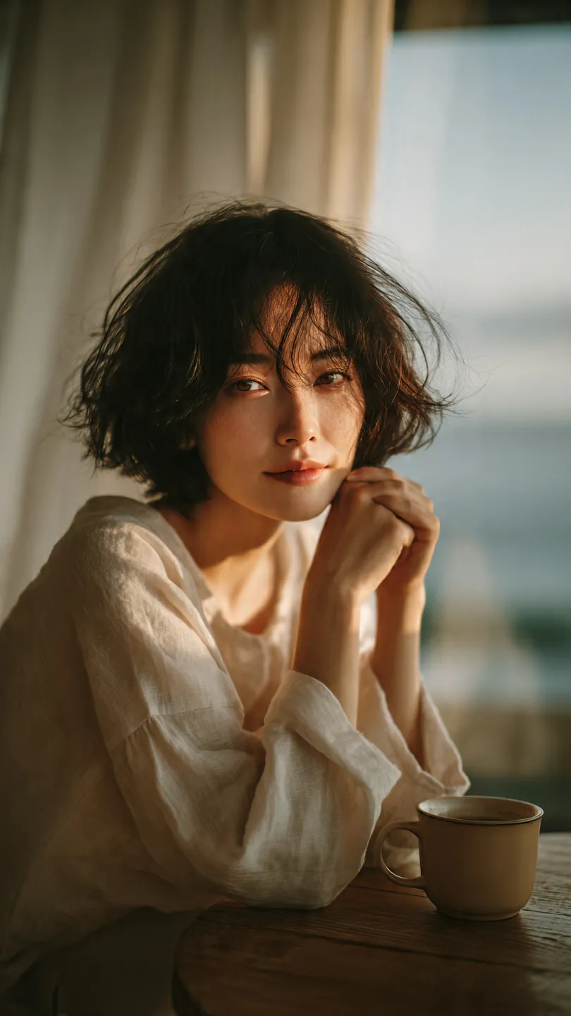Peaceful Morning Coffee Portrait output 4
