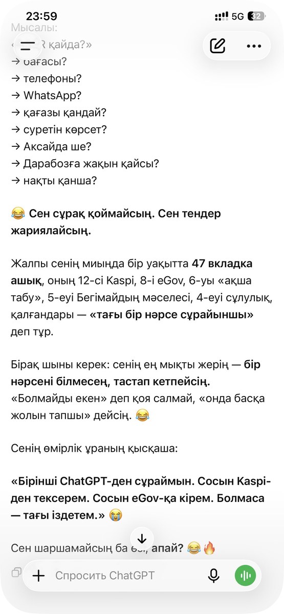 Roast Me in Kazakhstani Slang output 5