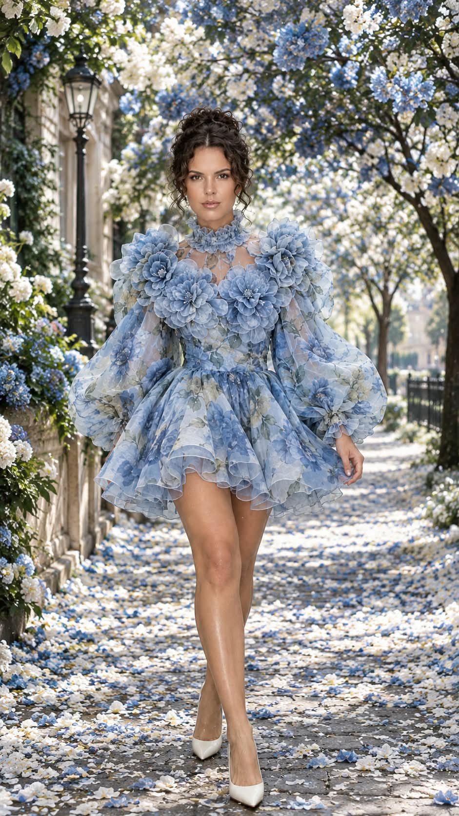 Blue Floral Couture in an Enchanted Garden output 3