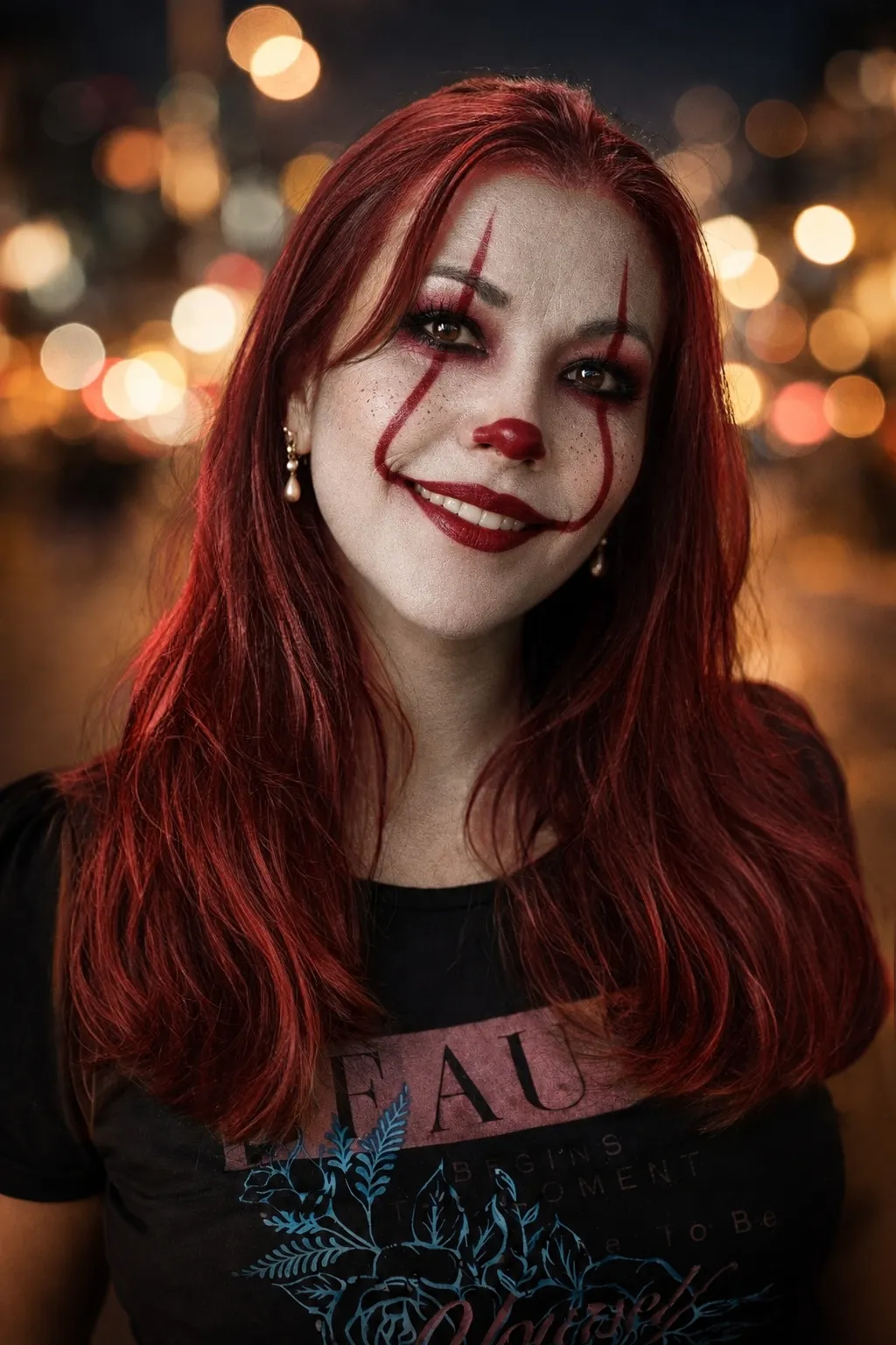 Cinematic Pennywise Horror Makeup Portrait