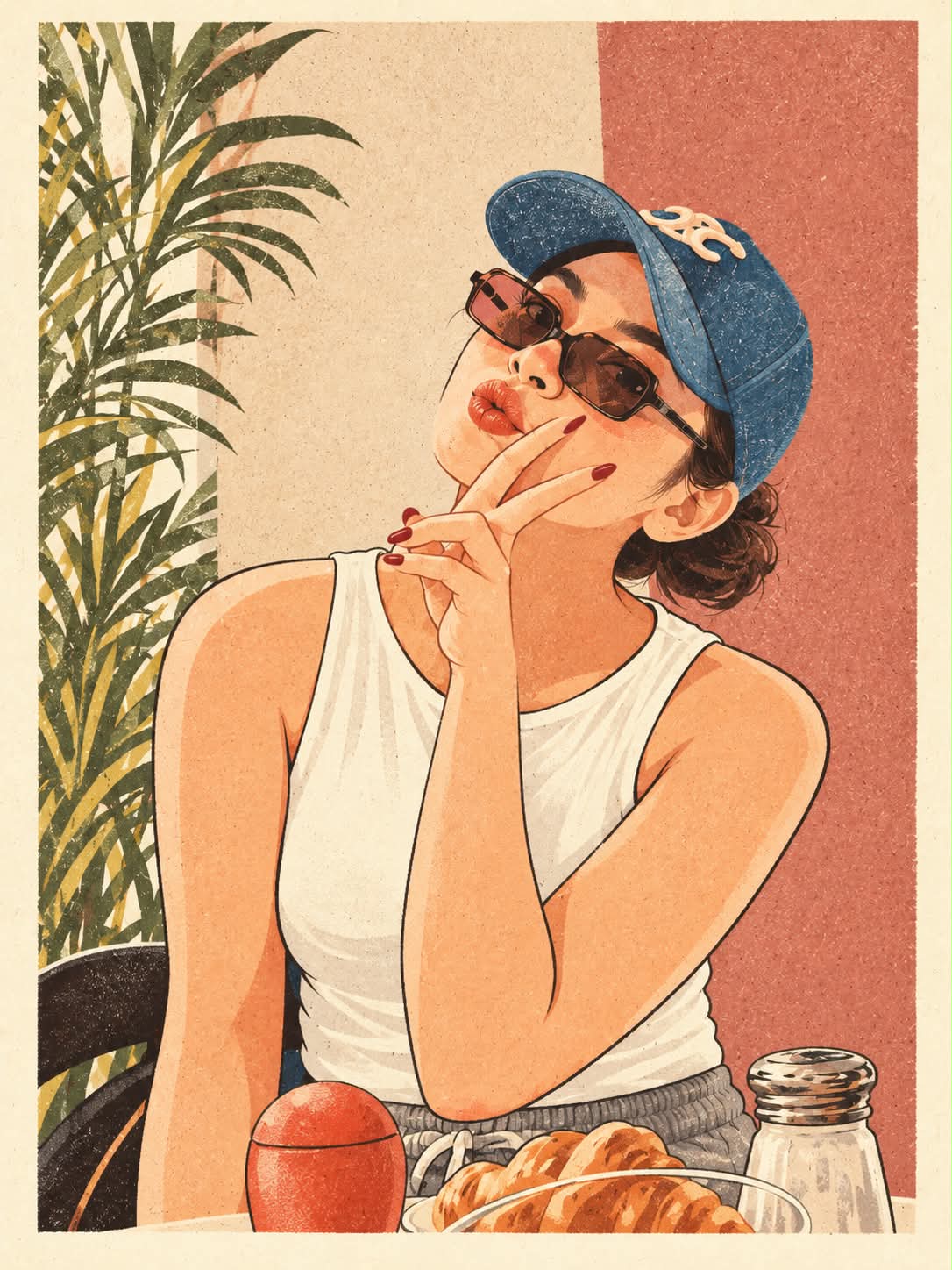 Risograph Poster Portrait from a Reference Photo output 1