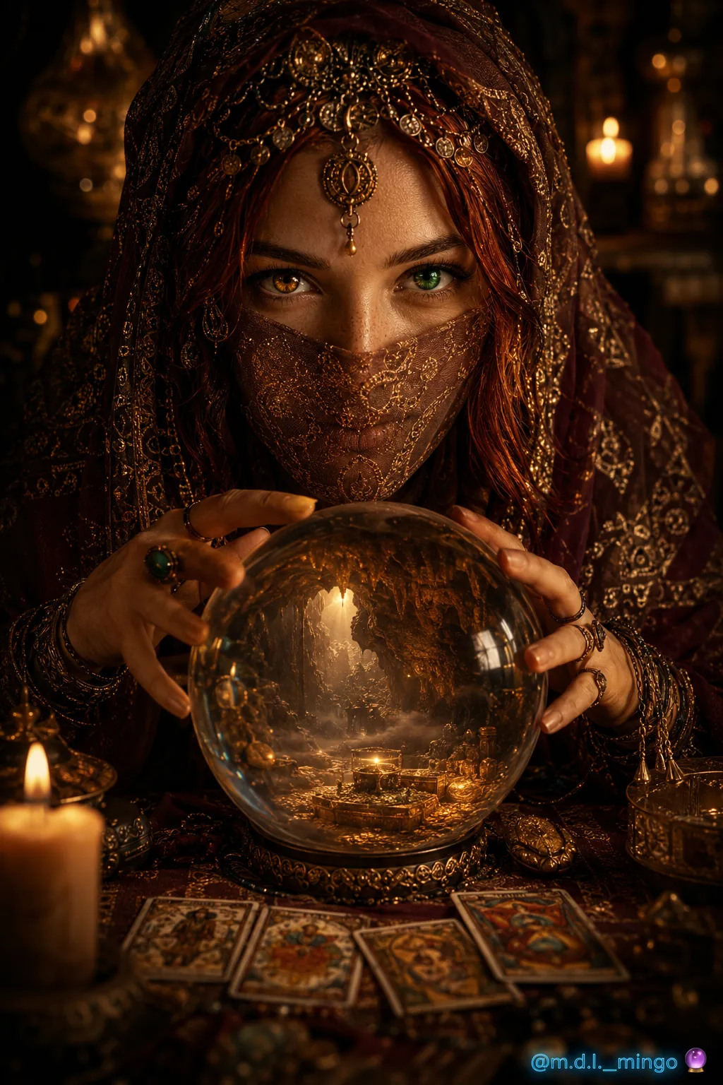 Mystic Fortune Teller with a Crystal Ball