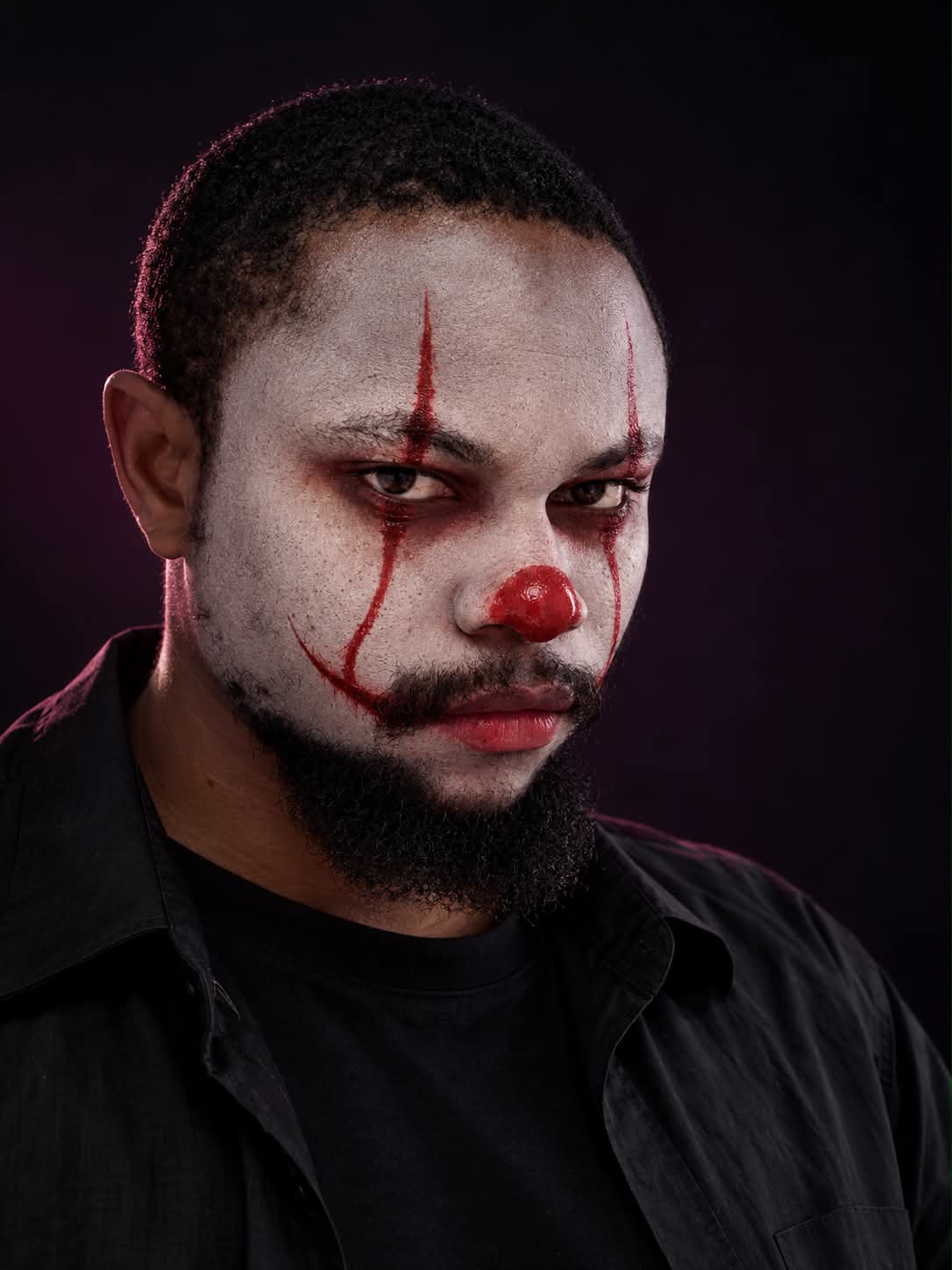Photorealistic Creepy Clown Portrait