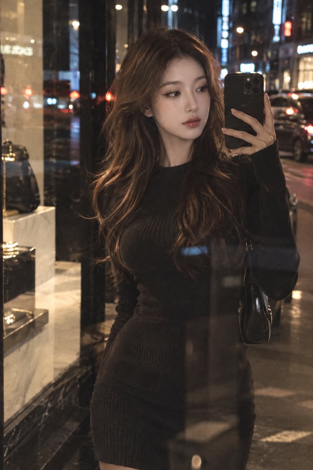 Nighttime Boutique Window Reflection output 1