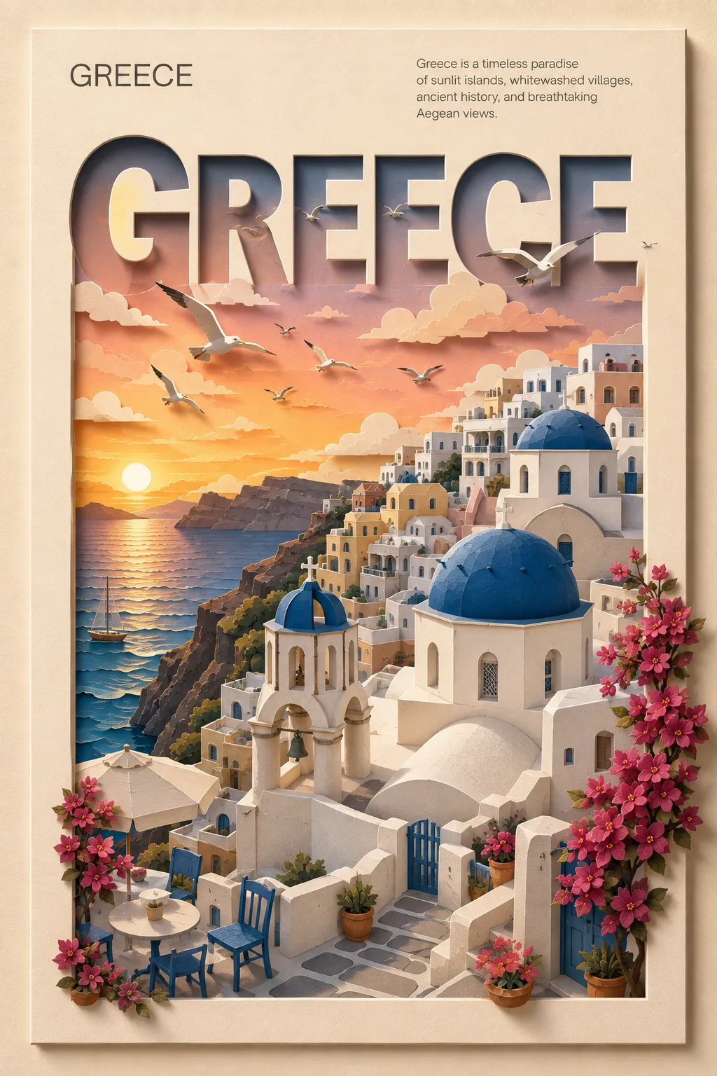 Vintage Paper-Cut Travel Poster output 3