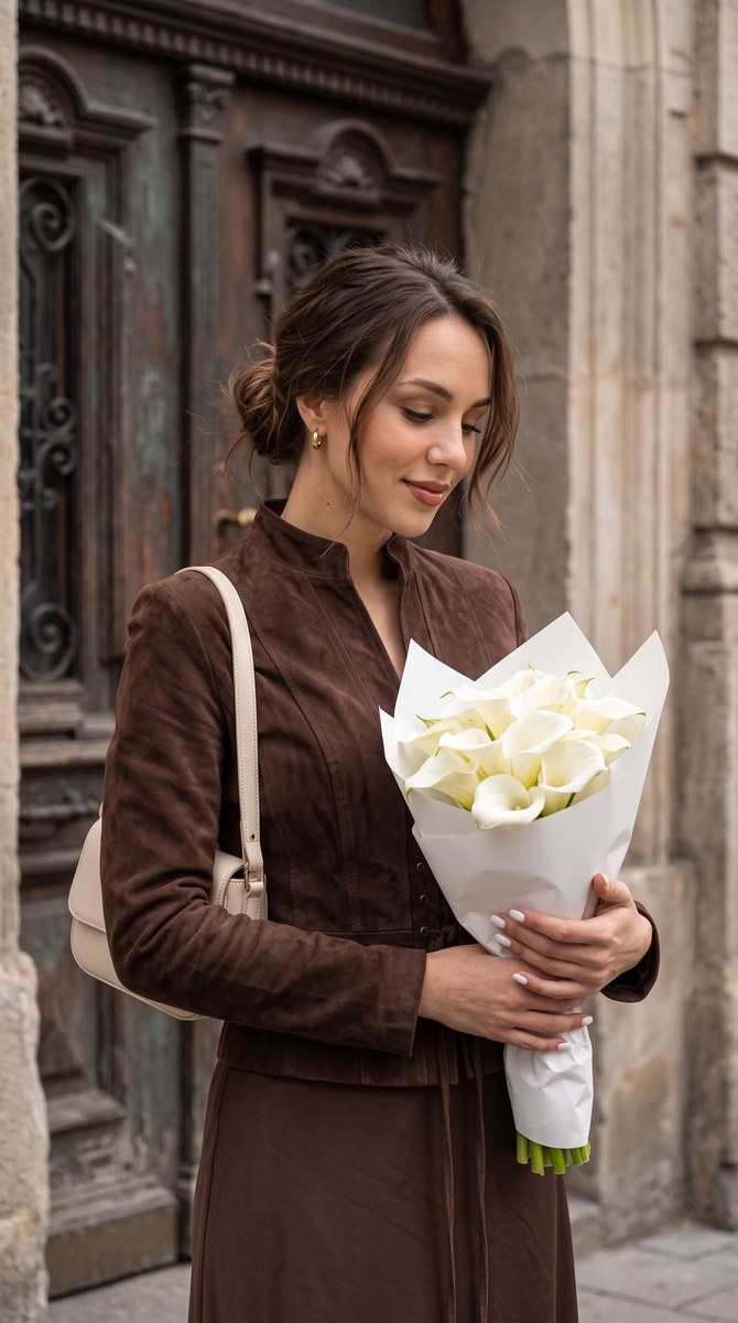 Lifestyle Portrait with Calla Lilies