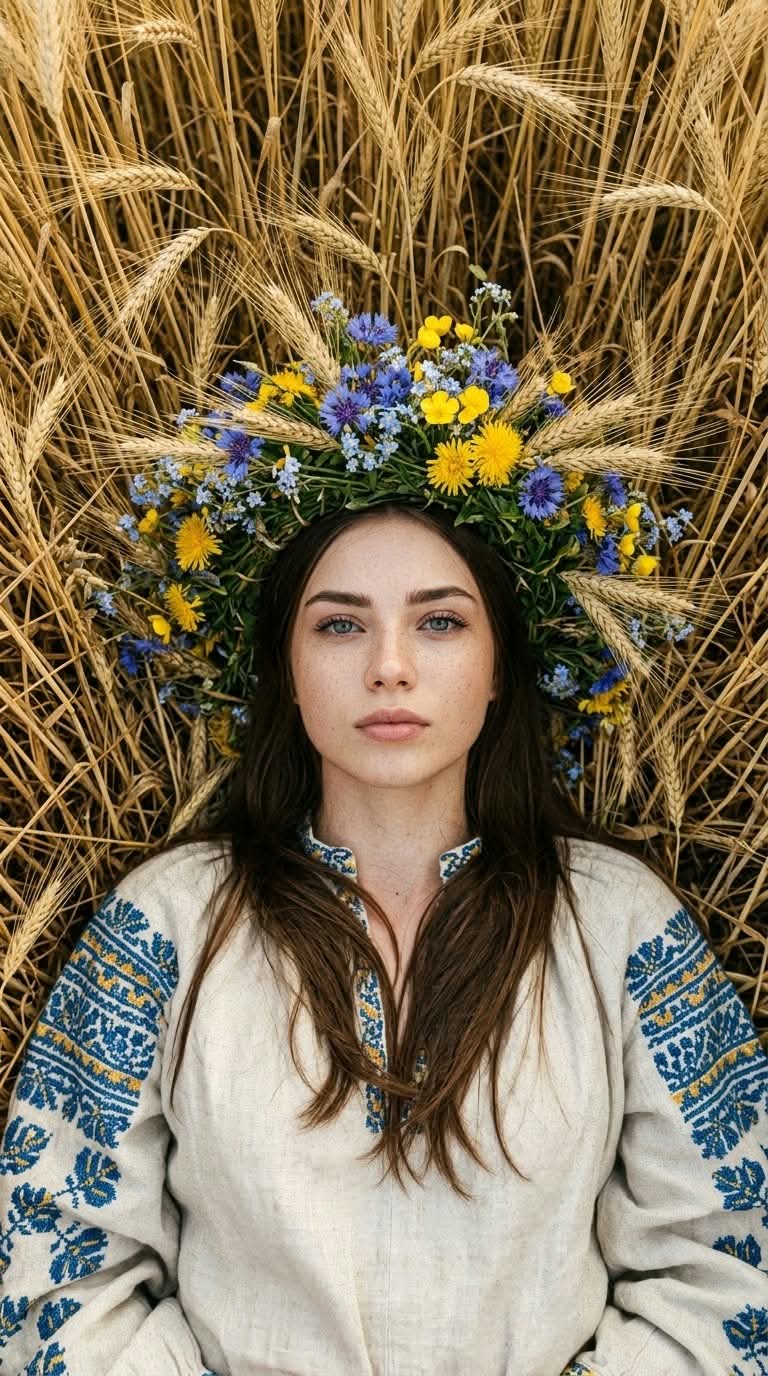 Ukrainian Woman in a Wheat Field — Documentary Portrait