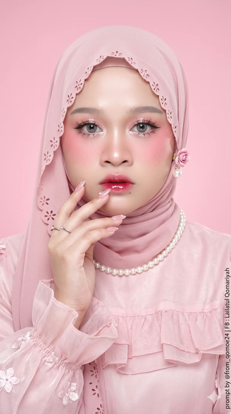 Pastel Pink Hijab Beauty Portrait output 2
