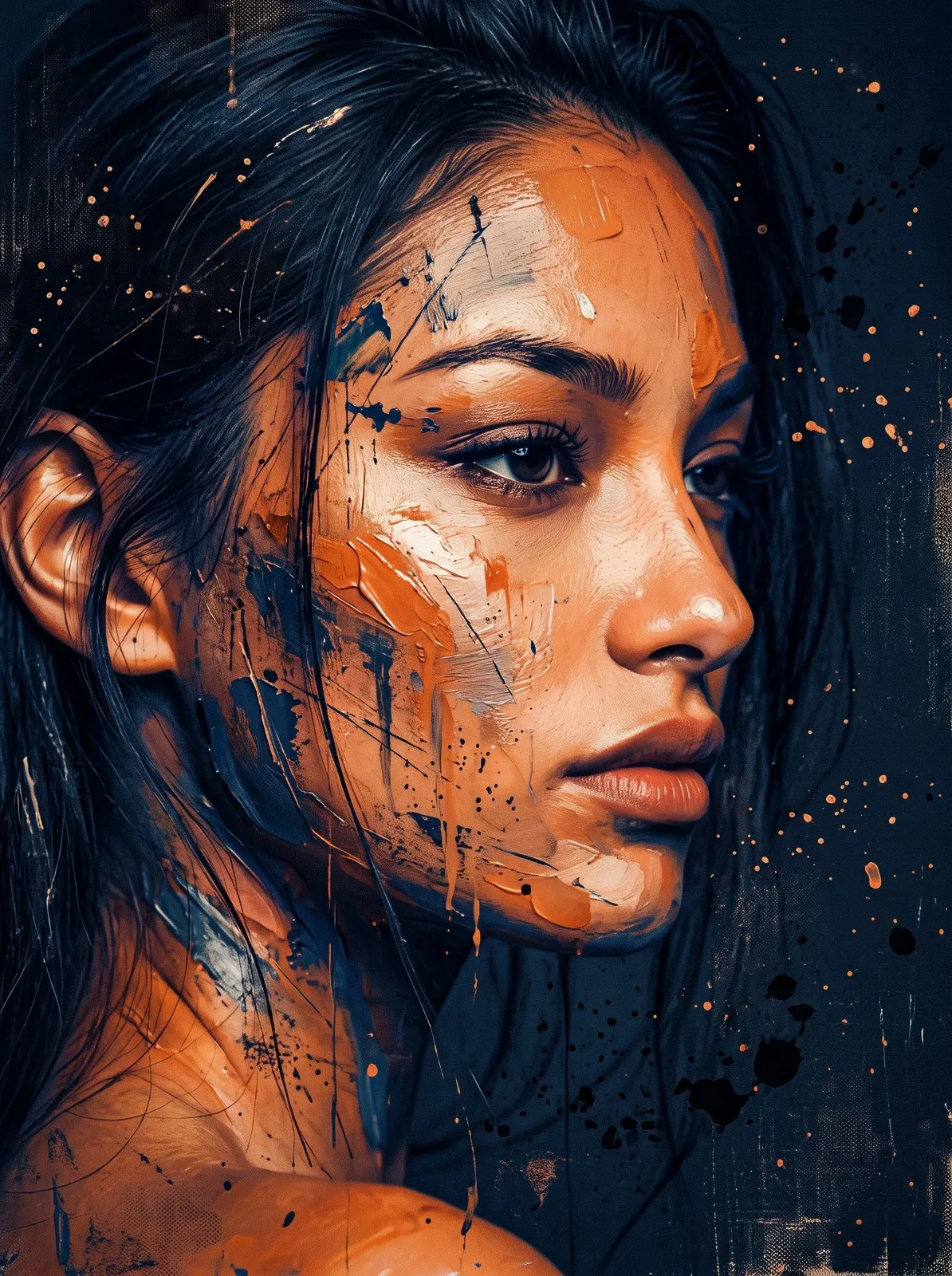Fragments of Silence — Abstract Expressionist Portrait output 4