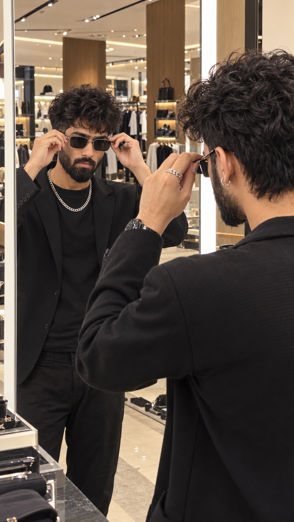 Black-on-Black Boutique Mirror Check
