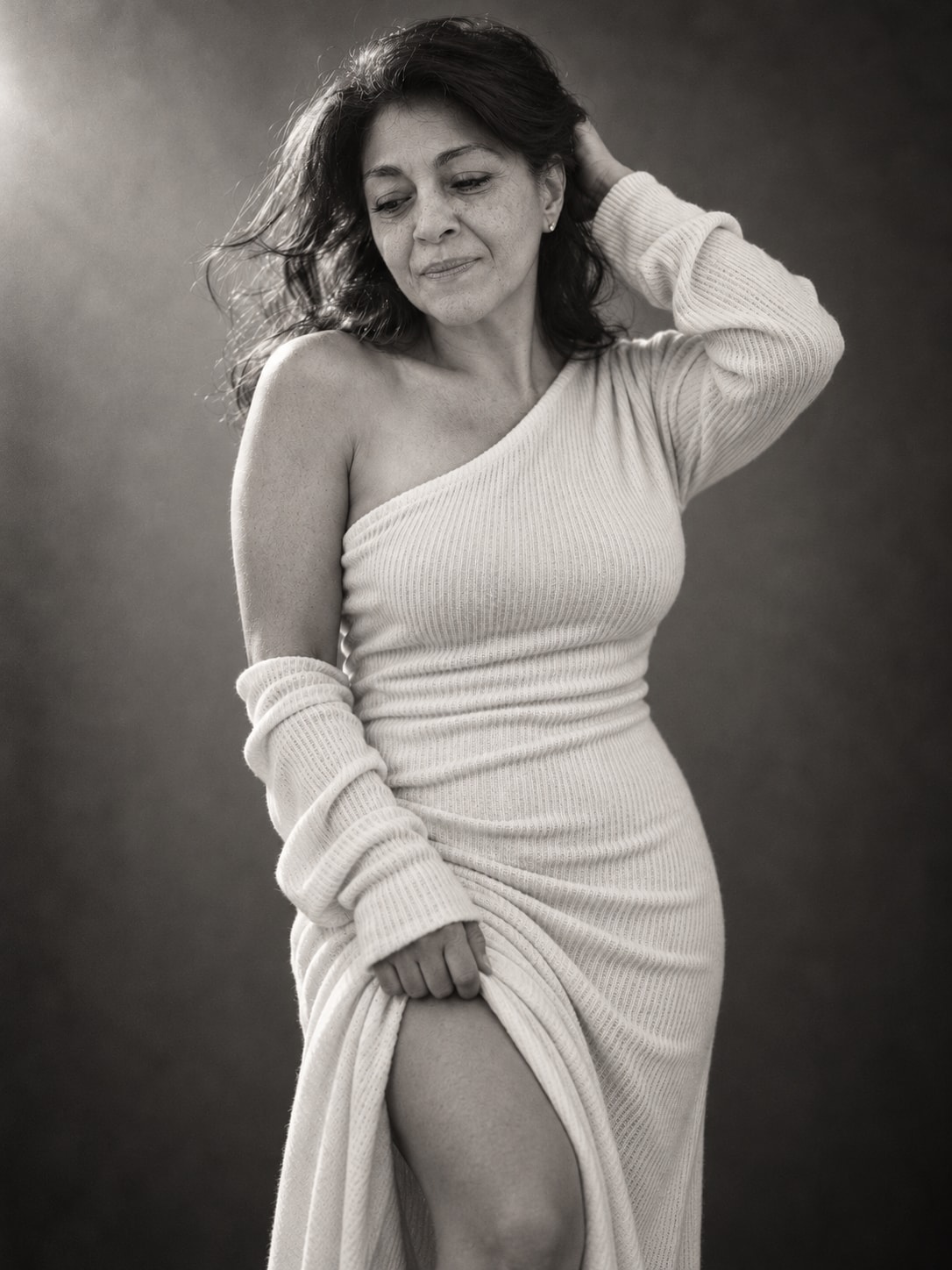 Serene Monochrome Knitwear Portrait output 2