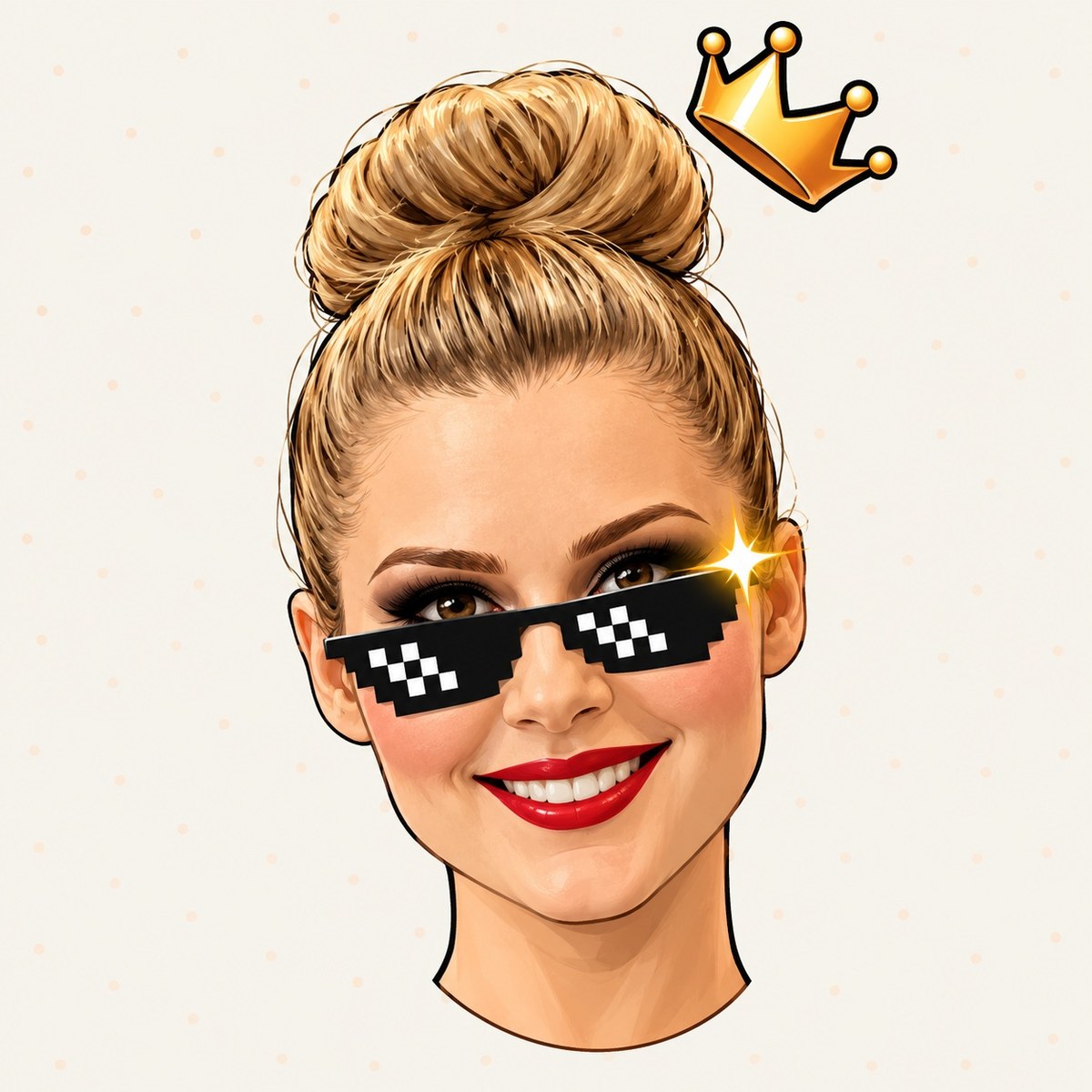 Stylized Cartoon Avatar Emoji with Pixel Sunglasses output 5