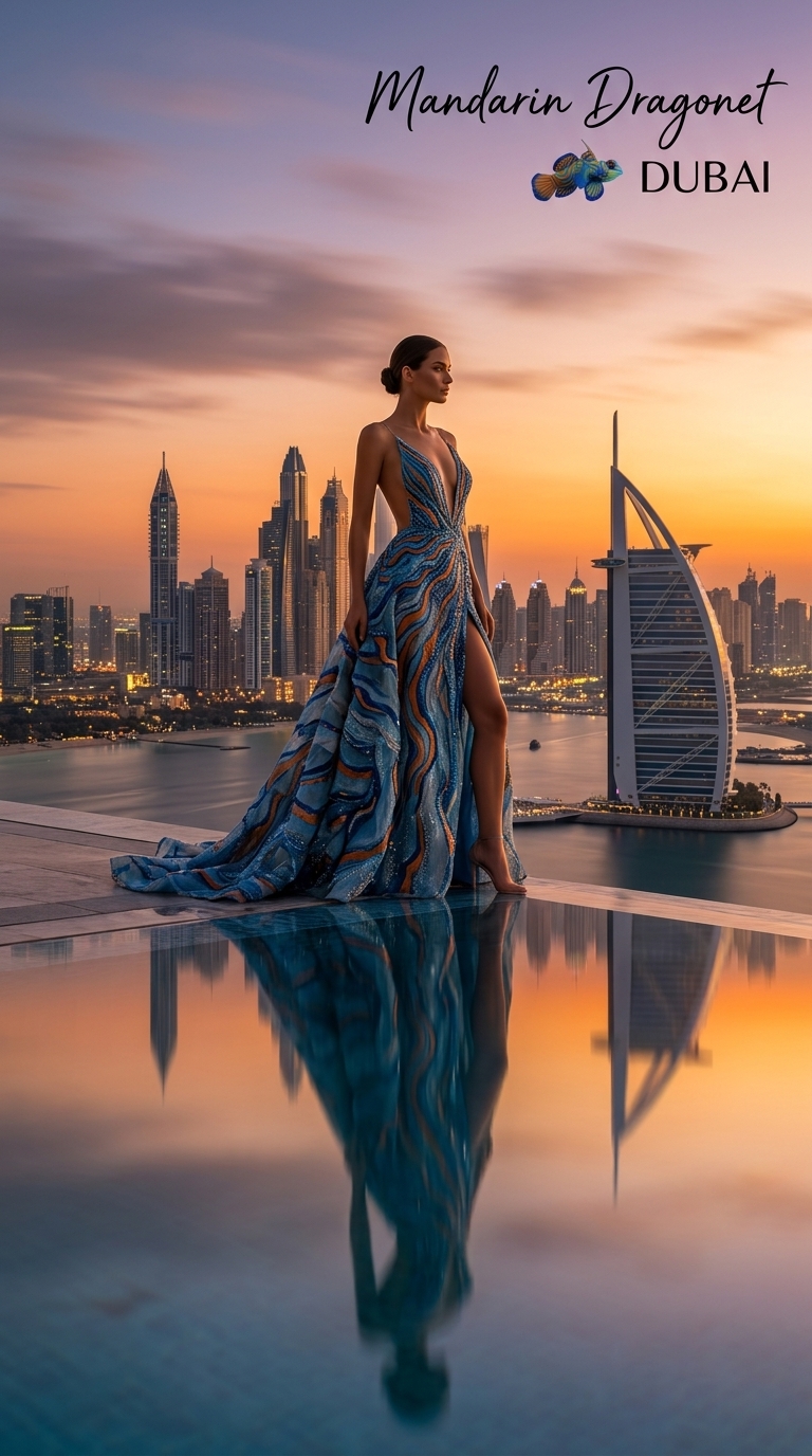 Fish-Inspired Couture Rooftop Portrait output 8