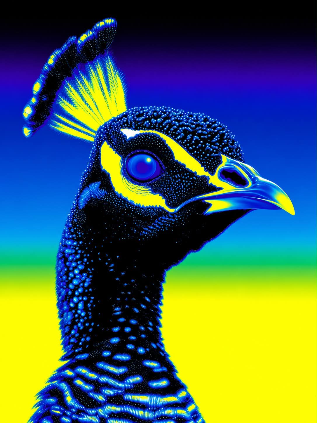 Neon Psychedelic Animal Artwork output 8