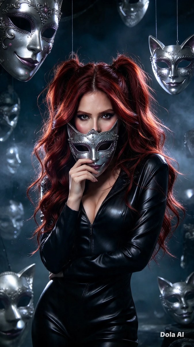 Gothic Editorial Portrait with a Silver Venetian Mask output 4