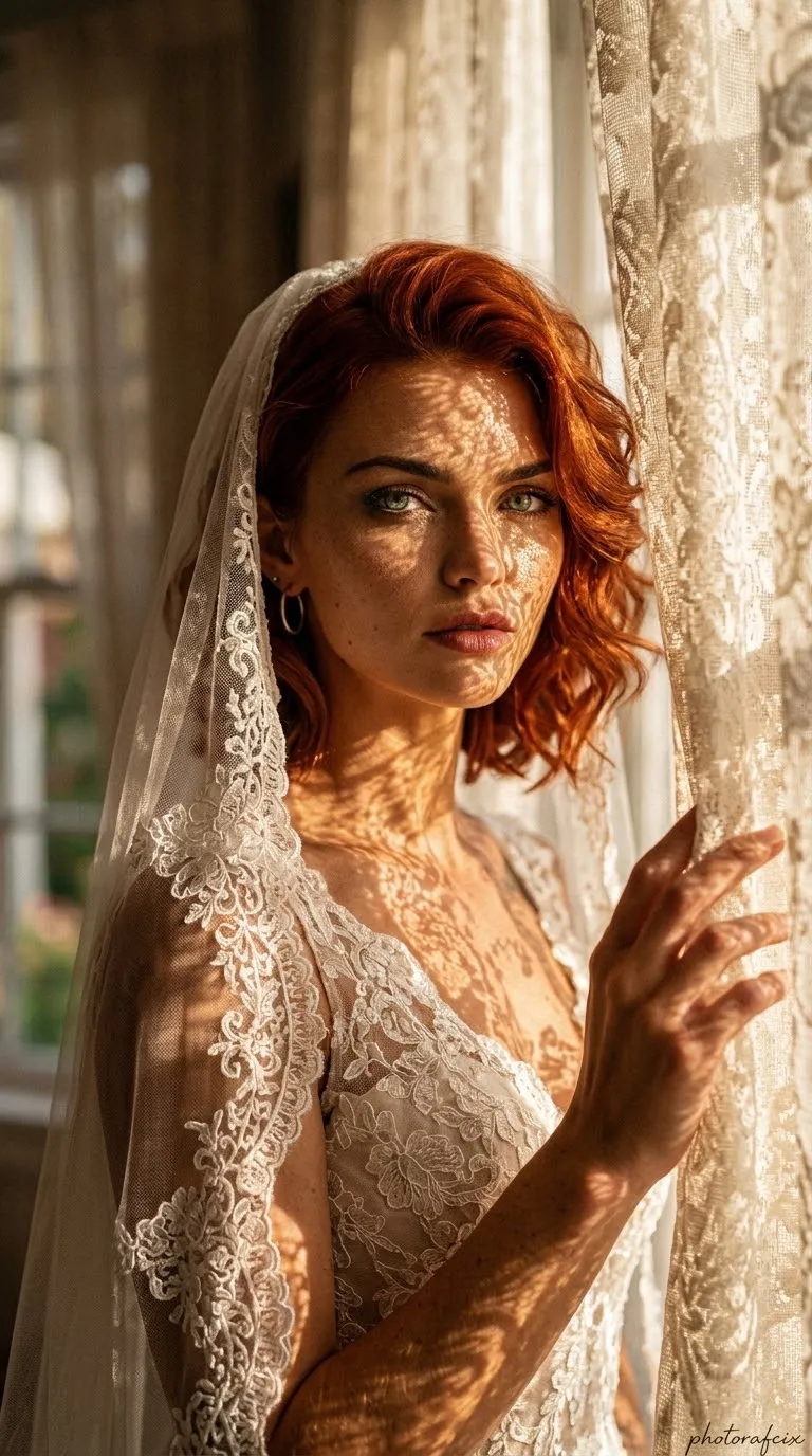 Cinematic Lace-Veil Portrait in Window Light output 2