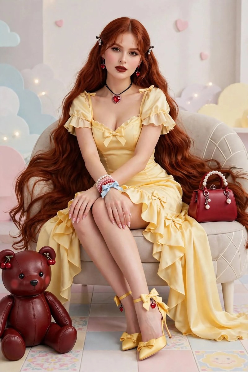 Coquette Fairycore Full-Body Fashion Portrait output 1