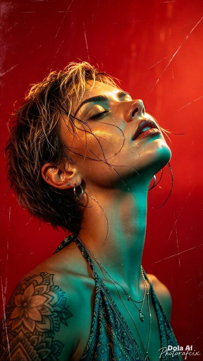 Dramatic Red Editorial Portrait