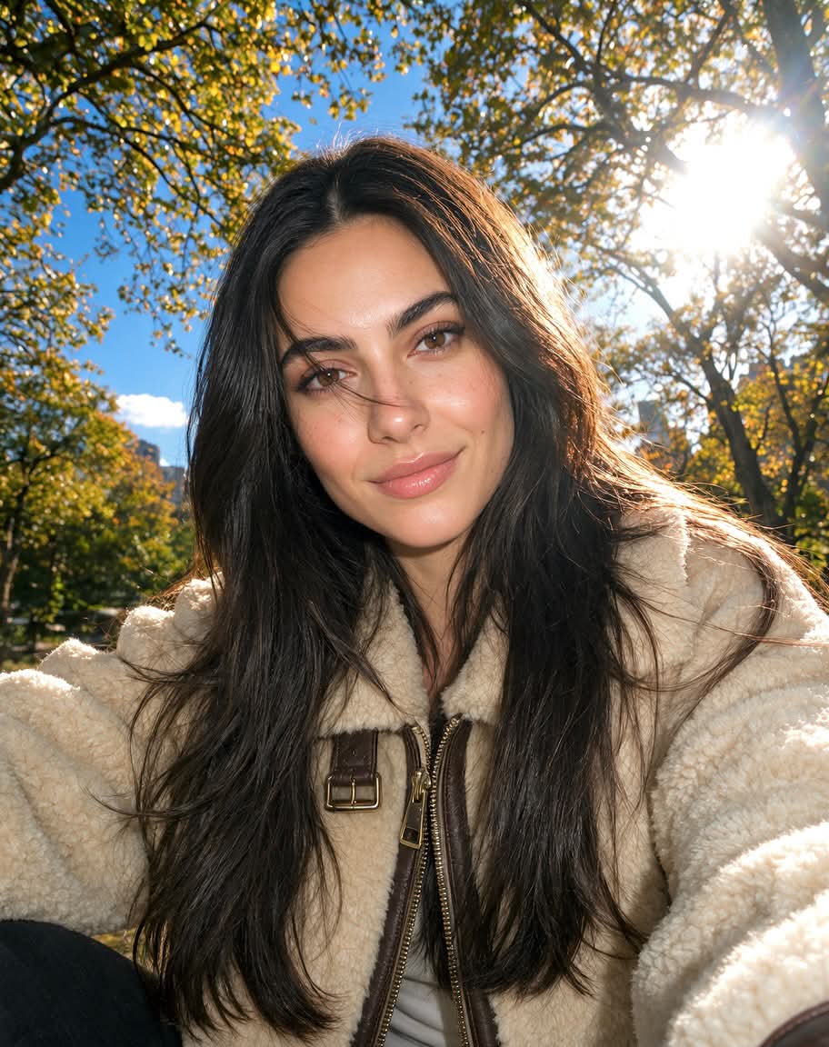 Sunlit Autumn Park Selfie output 1