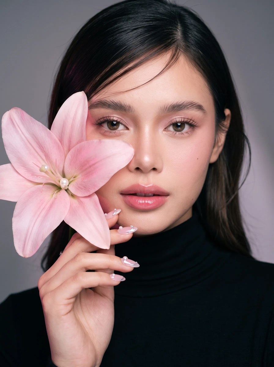 Soft Pink Lily Profile Portrait output 1