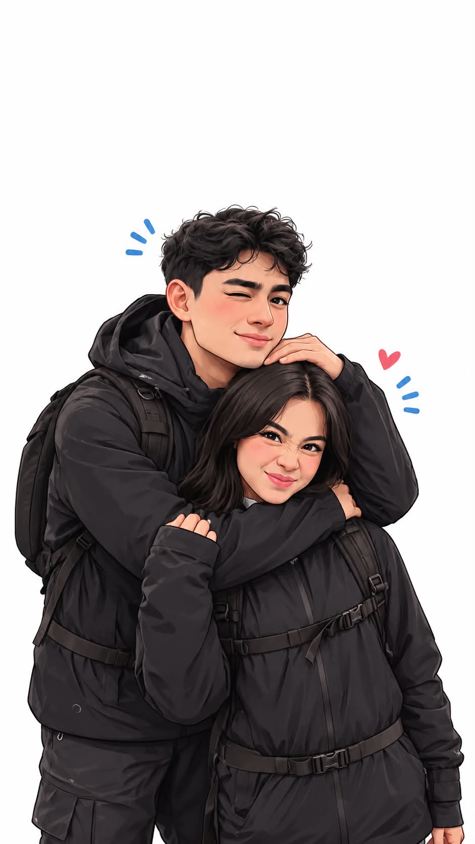 Minimal Romantic Young Couple Illustration output 1