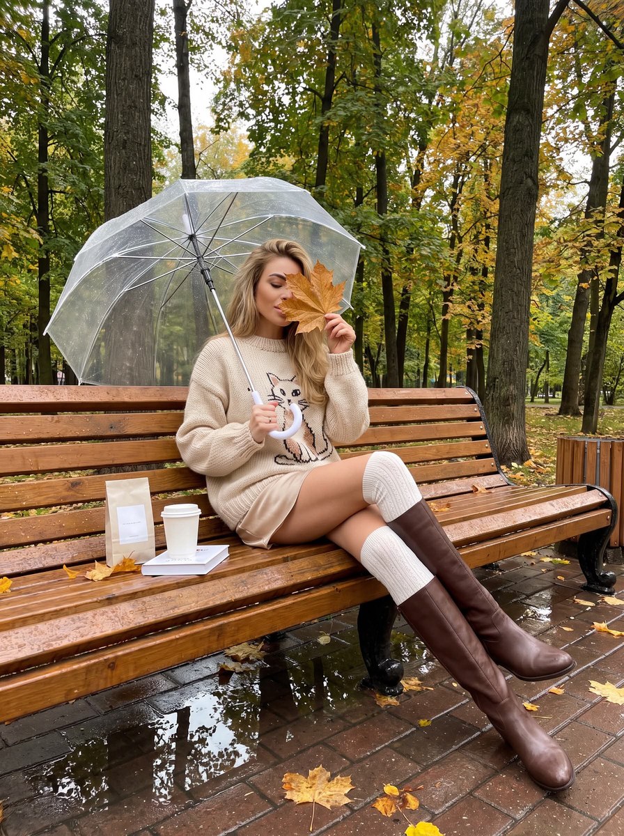 Hyperrealistic Autumn Park Lifestyle Photo