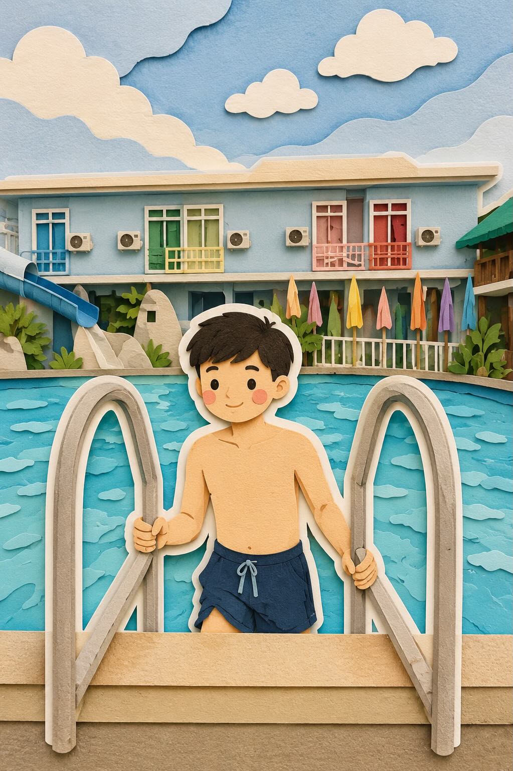 Handcrafted Paper-Cut Character Illustration output 1