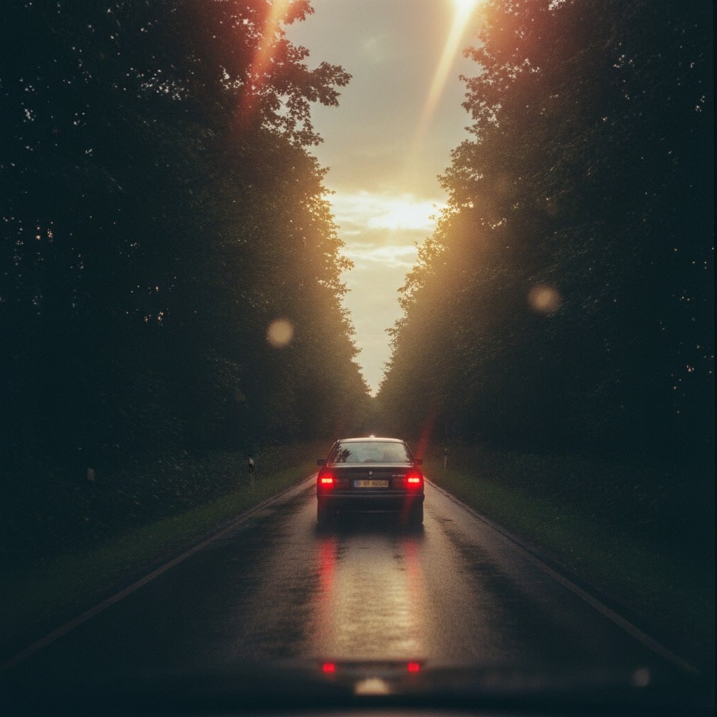 Nostalgic Road Trip - Atmospheric 35mm Film Photograph Prompt output 1