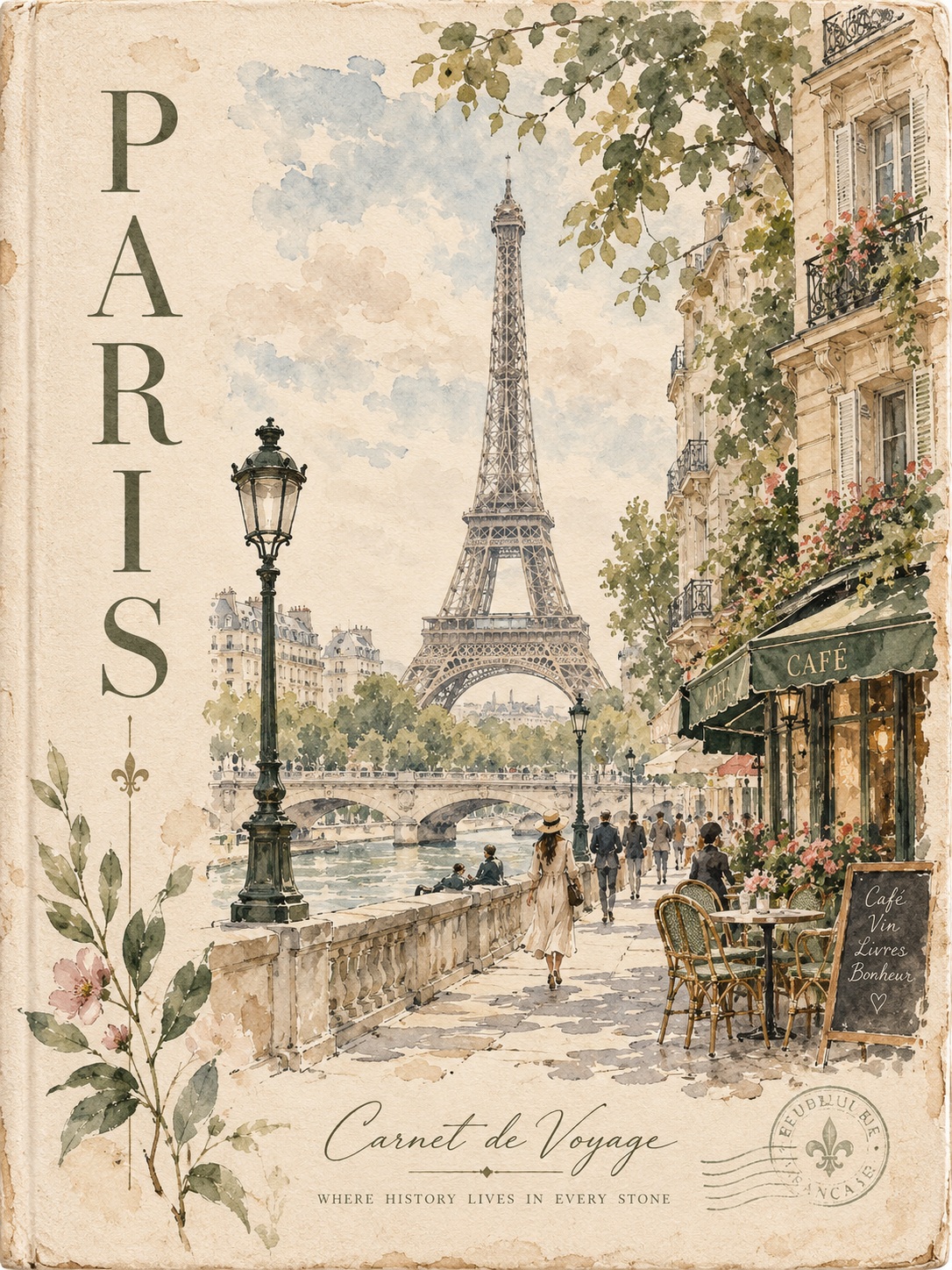 Vintage TOKIO Watercolor Travel Journal Cover output 2