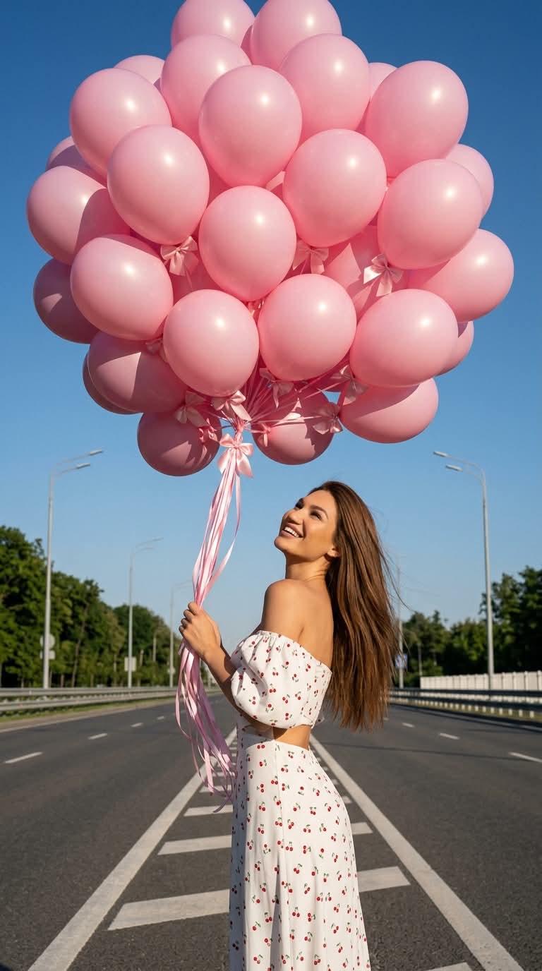 Summer Editorial with Pink Balloons output 1