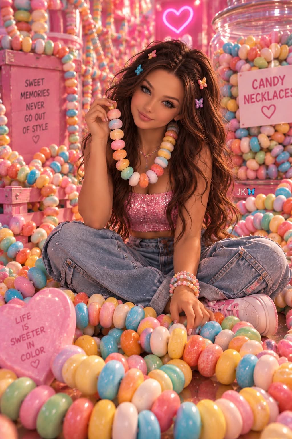 Pastel Candy Wonderland Fashion Portrait output 1