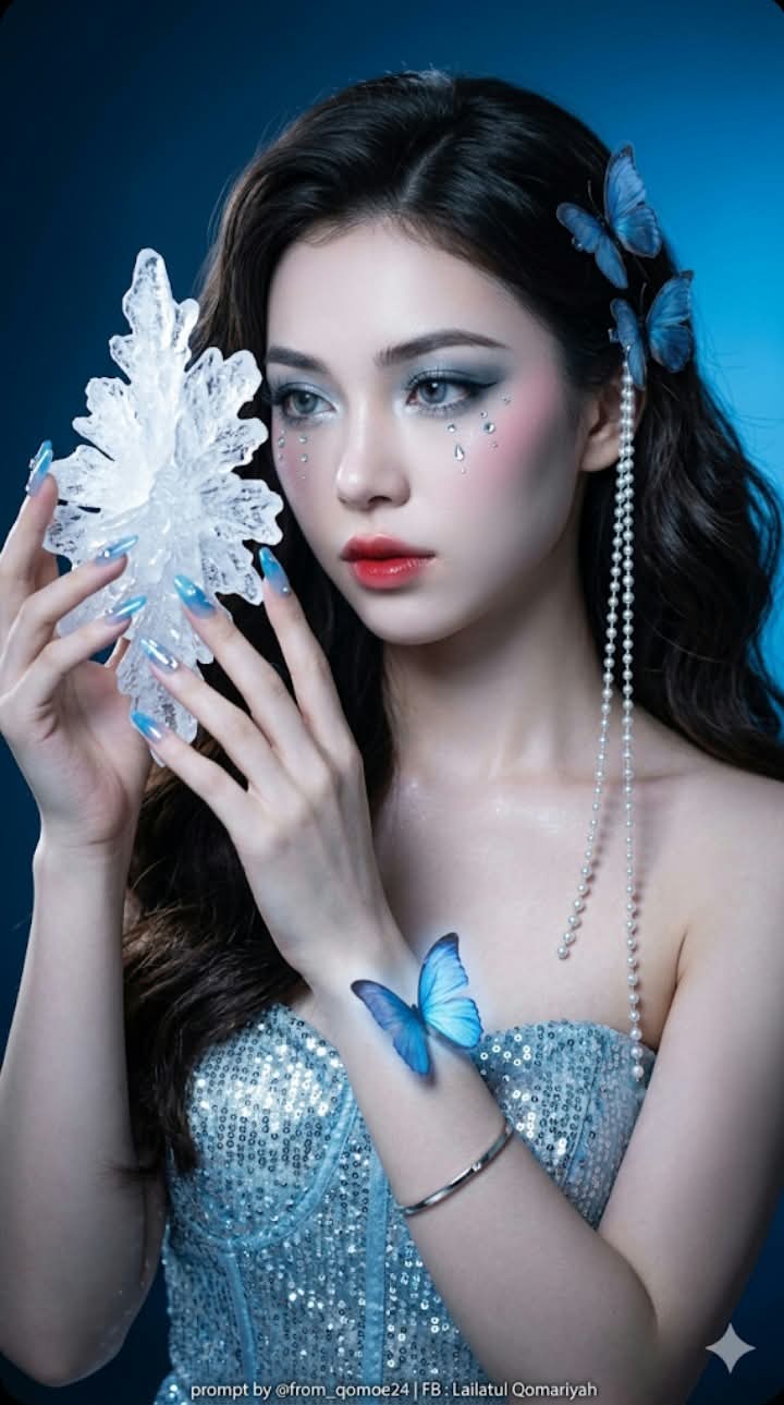 Icy Blue Hijab Portrait with an Ice Crystal output 4