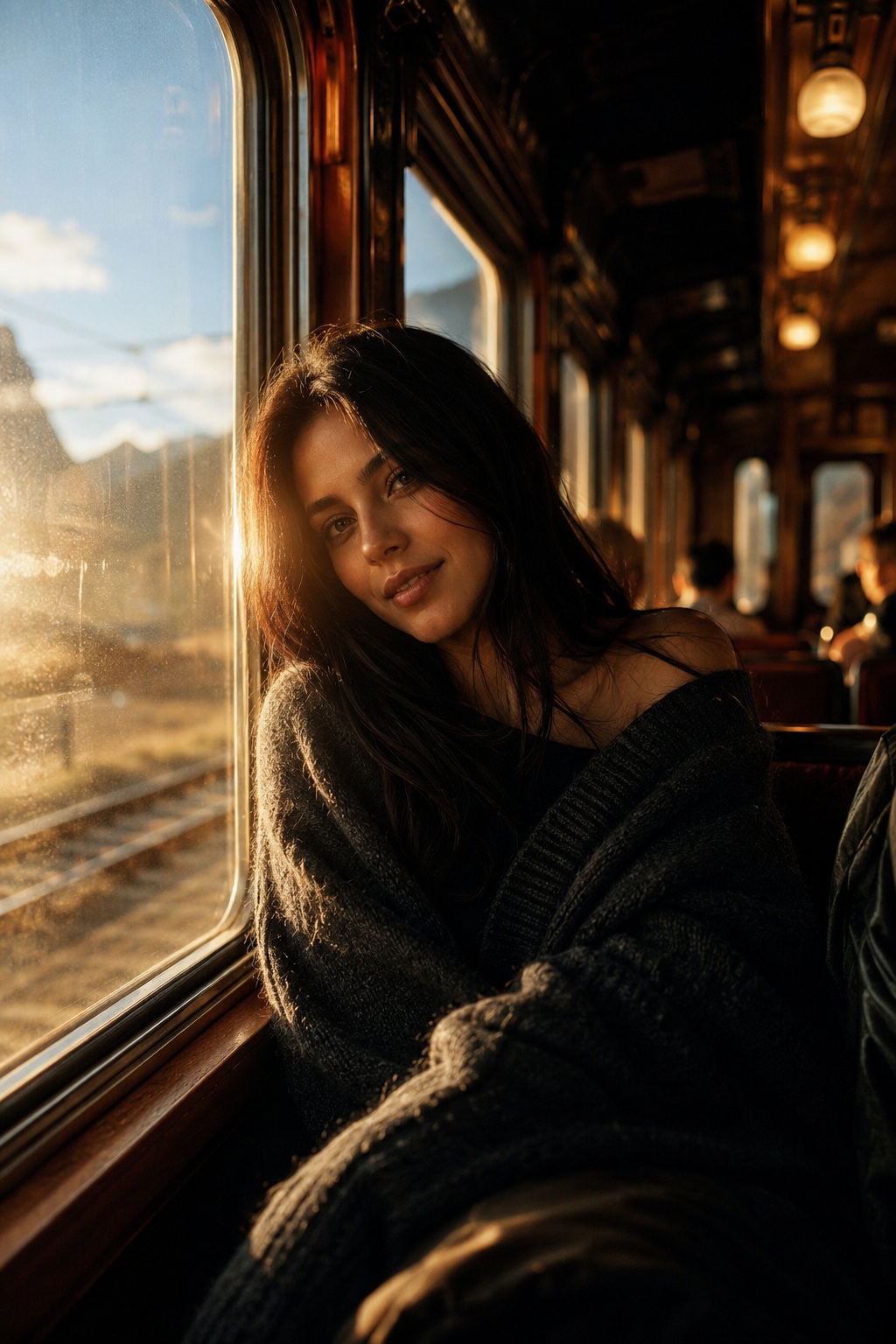 Golden-Hour Portrait on a Moving Train