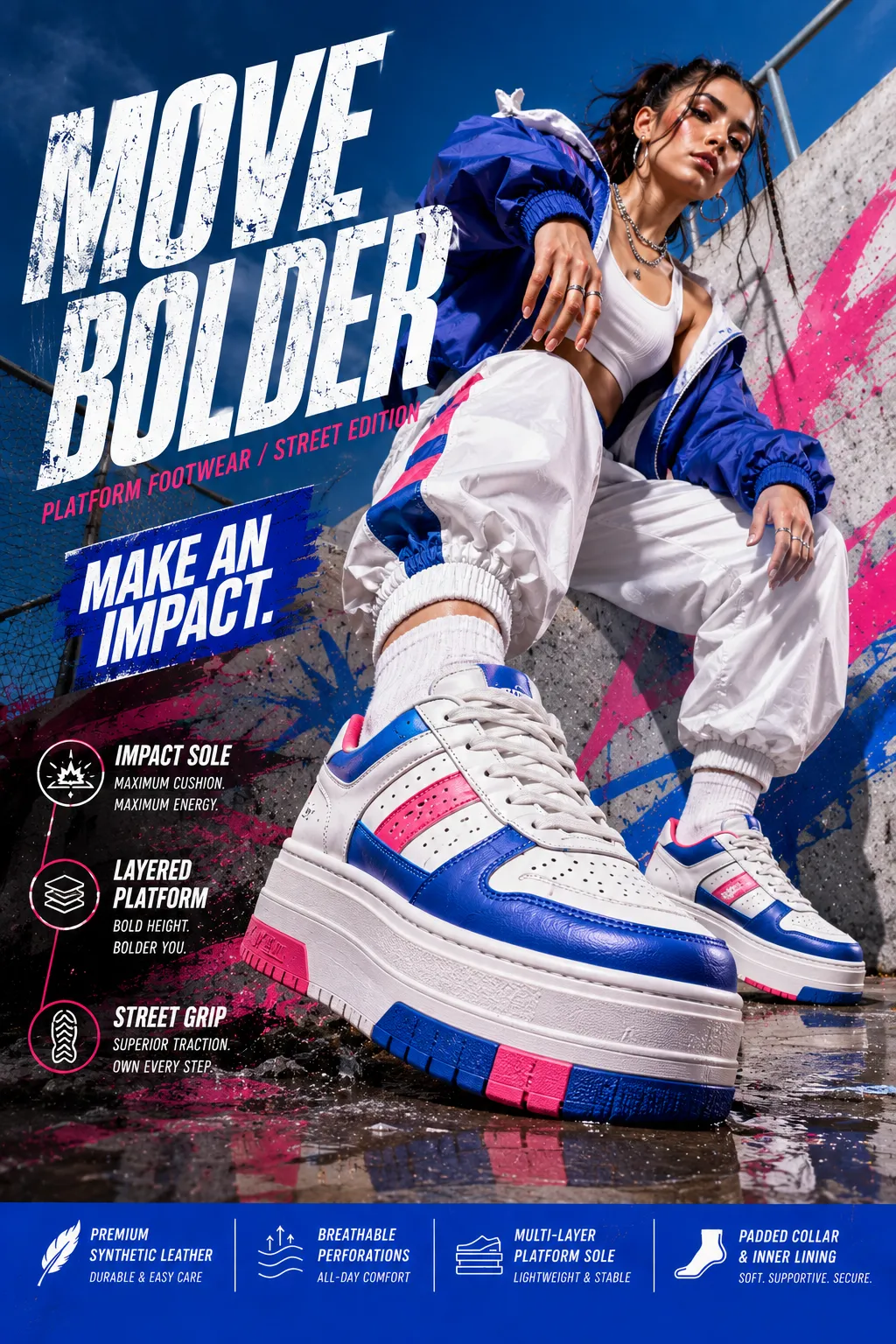 Platform Sneaker Sports-Fashion Campaign Poster output 5