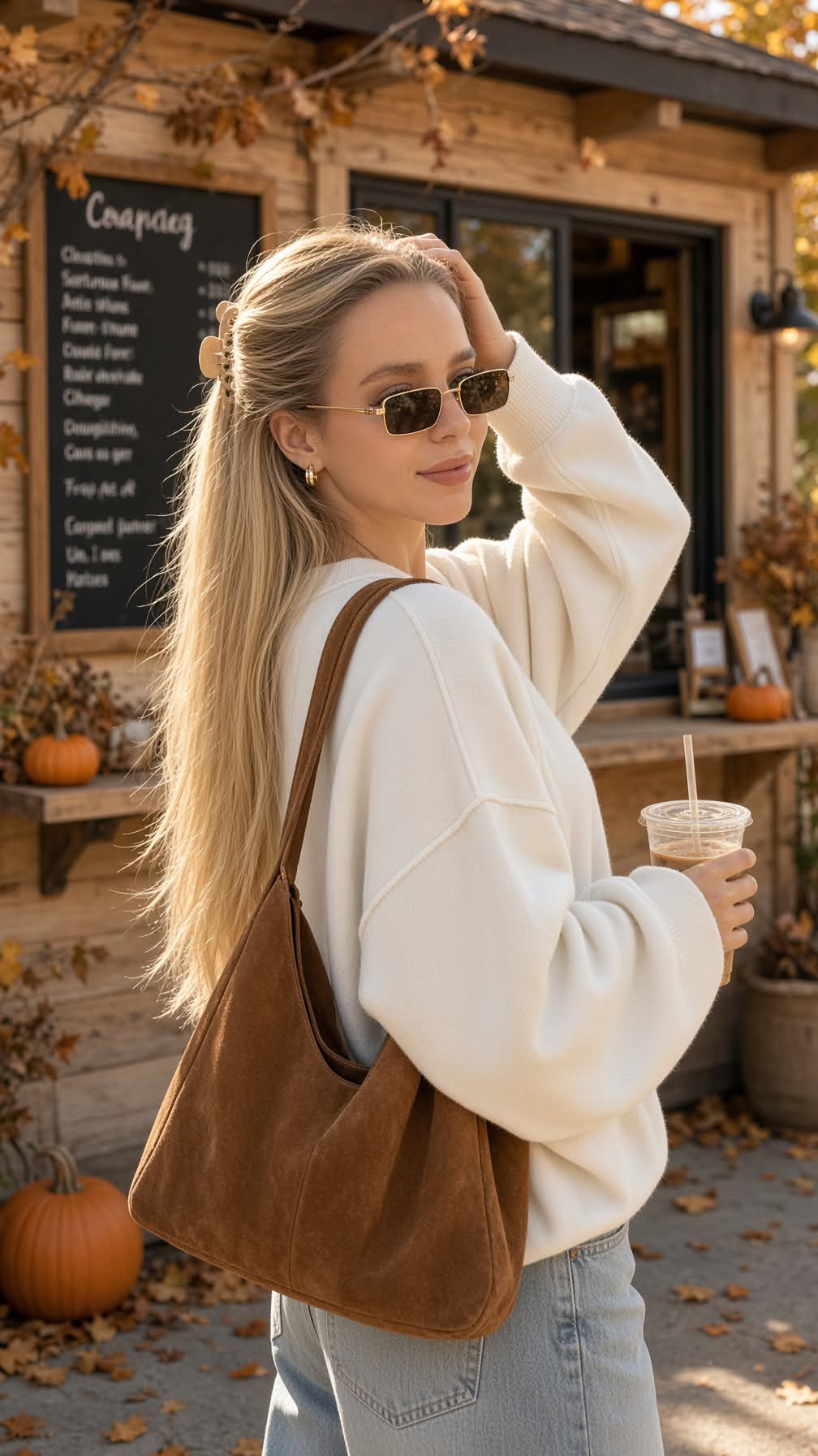 Autumn Coffee Shop Street-Style Portrait output 1