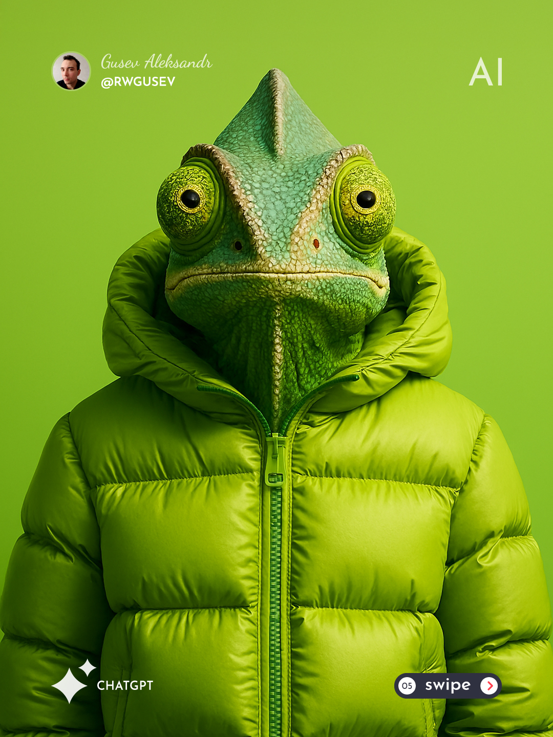Photorealistic High-Fashion Animal Portrait output 4