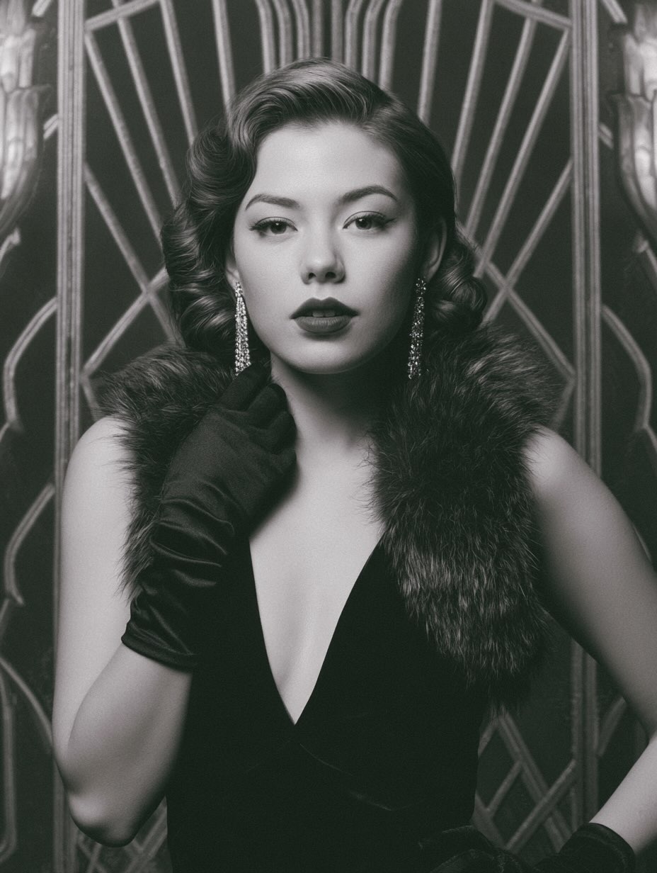 Black-and-White Art Deco Hollywood Portrait output 4