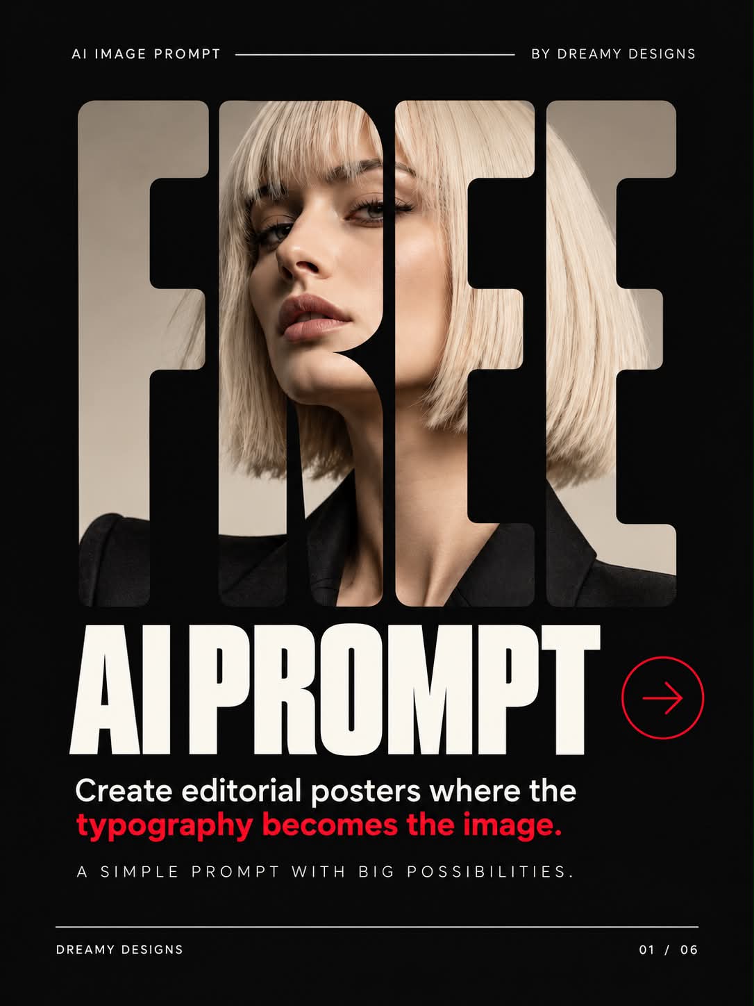 Oversized Headline Portrait Mask Poster