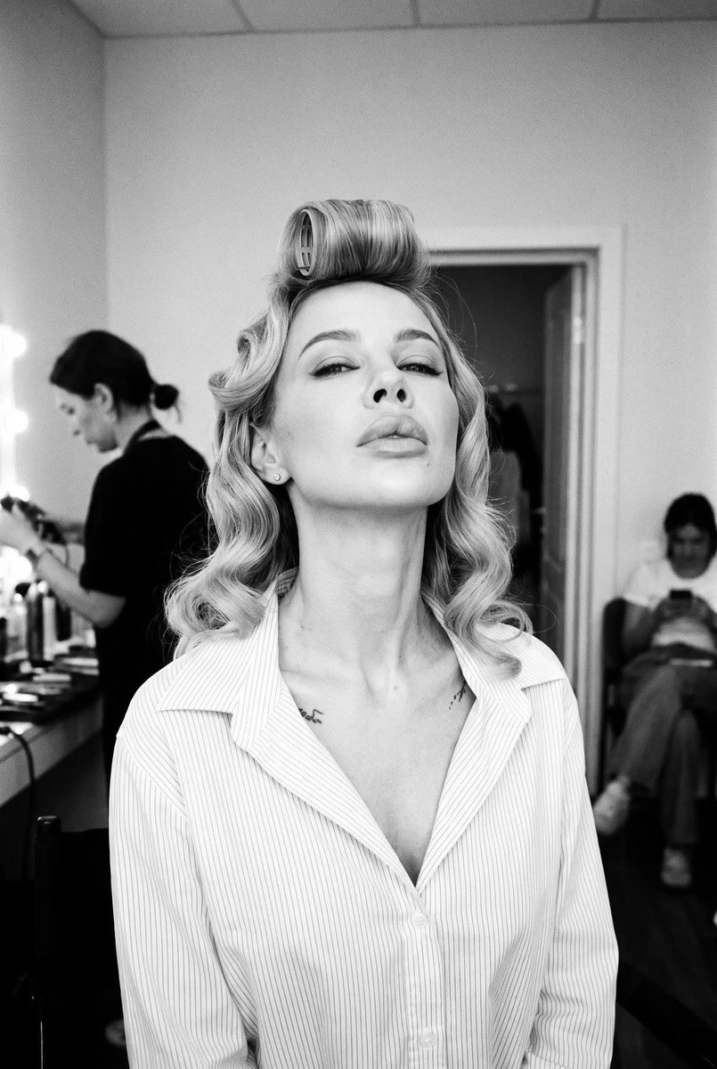 Black-and-White Backstage Makeup-Room Portrait output 3