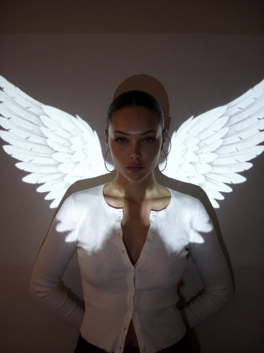 Vintage Projector Portrait with Angel Wings output 2