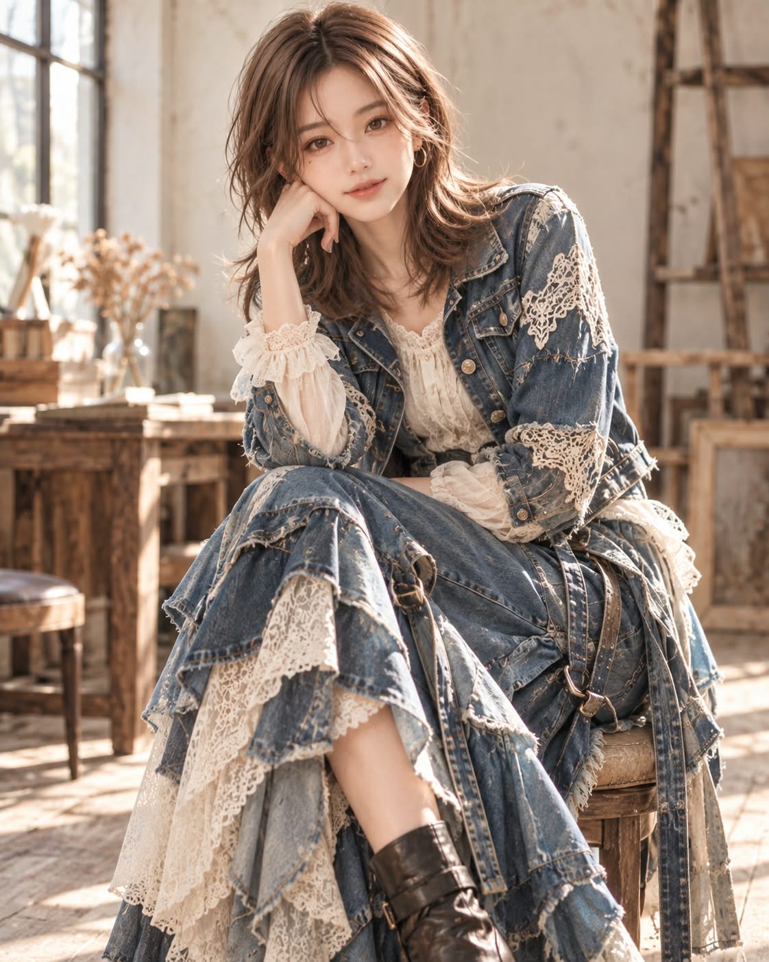 Denim Fashion Editorial Portrait